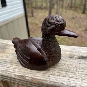 Ironwood  carved vintage duck measuring 5 1/2” long and beautifully detailed!